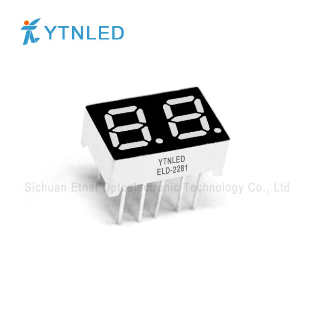 0.28inch Dual digit led display Common Cathode Anode Red Orange Yellow Olivine Emerald Blue White color ELD-2281AS,BS,AG,BG,AO,BO,AY,BY,AGG,BGG,AB,BB,AW,BW