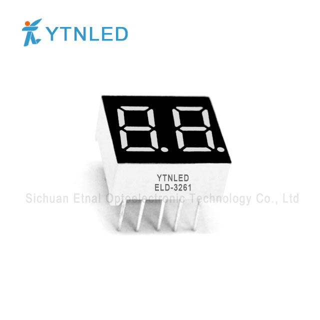 0.36inch Dual digit led display Common Cathode Anode Red Orange Yellow Olivine Emerald Blue White color ELD-3261AS,BS,AG,BG,AO,BO,AY,BY,AGG,BGG,AB,BB,AW,BW