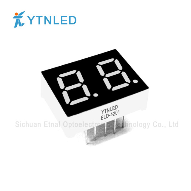 0.4inch Dual digit led display Common Cathode Anode Red Orange Yellow Olivine Emerald Blue White color ELD-4201AS,BS,AG,BG,AO,BO,AY,BY,AGG,BGG,AB,BB,AW,BW