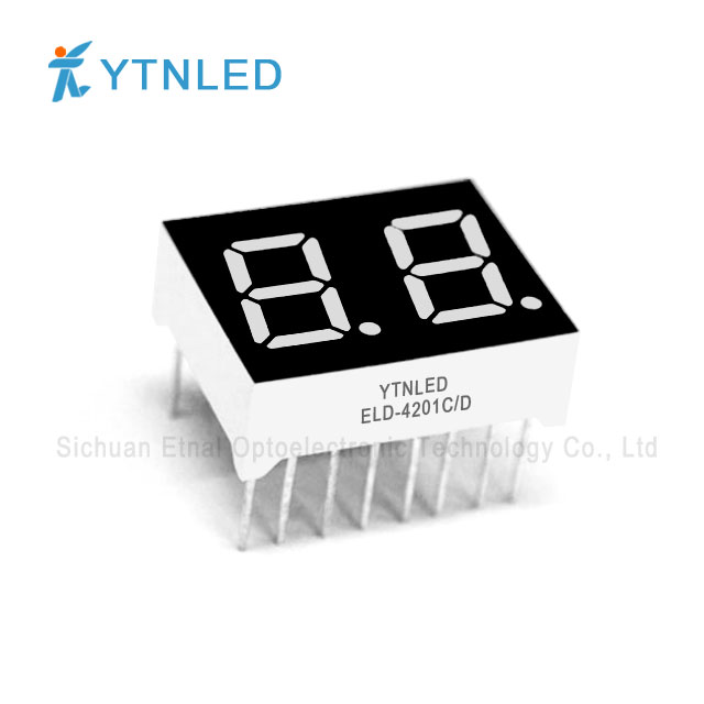 0.4inch Dual digit led display Common Cathode Anode Red Orange Yellow Olivine Emerald Blue White color ELD-4201CS,DS,CG,DG,CO,DO,CY,DY,CGG,DGG,CB,DB,CW,DW