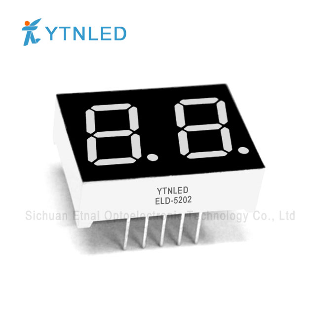 0.5inch Dual digit led display Common Cathode Anode Red Orange Yellow Olivine Emerald Blue White color ELD-5202AS,BS,AG,BG,AO,BO,AY,BY,AGG,BGG,AB,BB,AW,BW