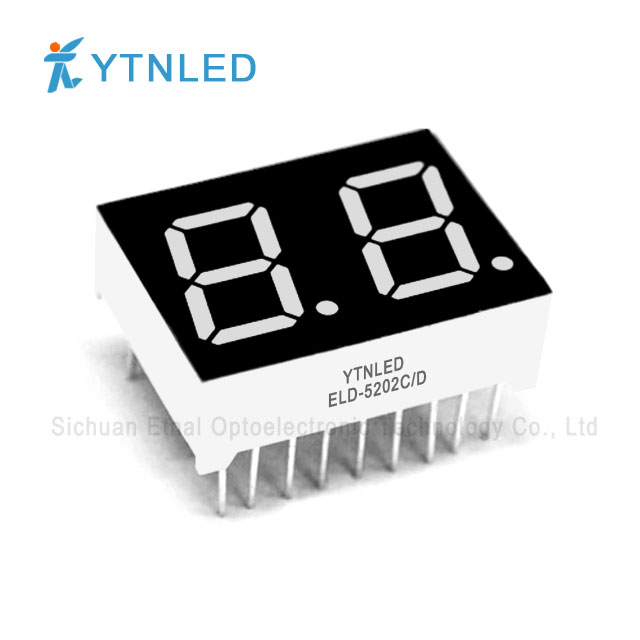 0.5inch Dual digit led display Common Cathode Anode Red Orange Yellow Olivine Emerald Blue White color ELD-5202CS,DS,CG,DG,CO,DO,CY,DY,CGG,DGG,CB,DB,CW,DW
