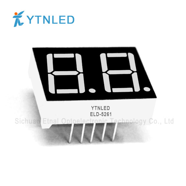 0.56inch Dual digit led display Common Cathode Anode Red Orange Yellow Olivine Emerald Blue White color ELD-5261AS,BS,AG,BG,AO,BO,AY,BY,AGG,BGG,AB,BB,AW,BW