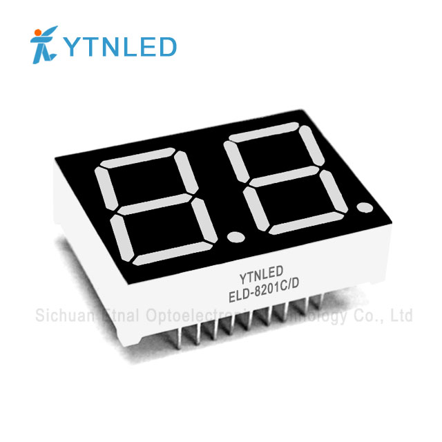 0.8inch Dual digit led display Common Cathode Anode Red Orange Yellow Olivine Emerald Blue White color ELD-8201CS,DS,CG,DG,CO,DO,CY,DY,CGG,DGG,CB,DB,CW,DW