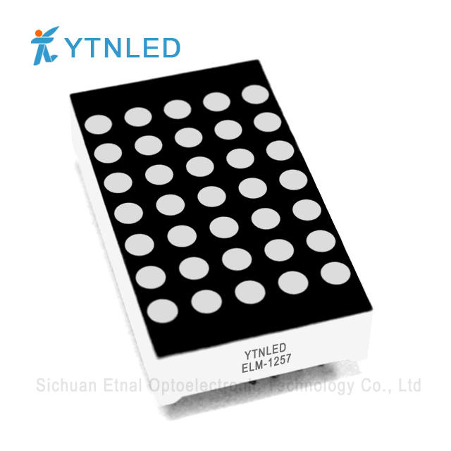 1.2inch 3mm 5X7 Dot Matrix led display Common Cathode Anode Red Orange Yellow Olivine Emerald Blue White color ELM-1257AS,BS,AG,BG,AO,BO,AY,BY,AGG,BGG,AB,BB,AW,BW