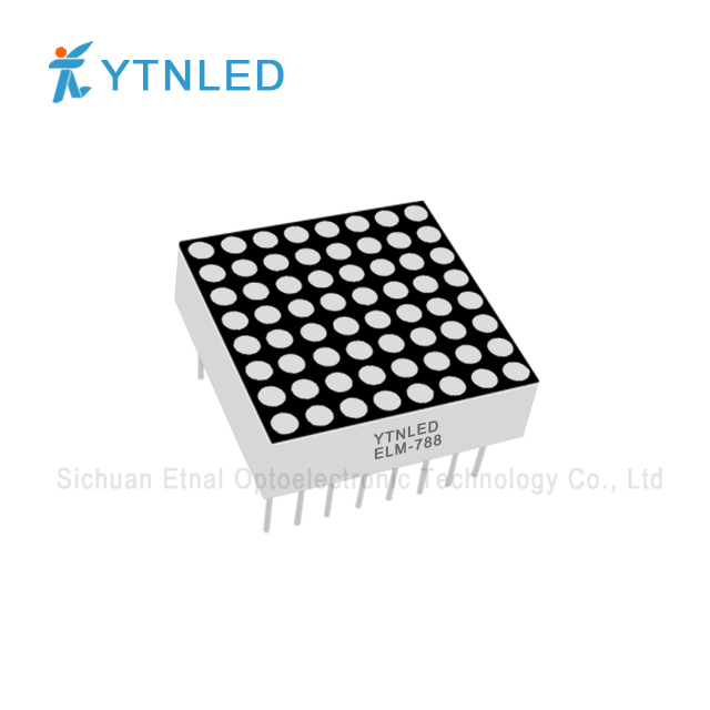 0.7inch 1.9mm 8X8 Dot Matrix led display Common Cathode Anode Red Orange Yellow Olivine Emerald Blue White color ELM-788AS,BS,AG,BG,AO,BO,AY,BY,AGG,BGG,AB,BB,AW,BW