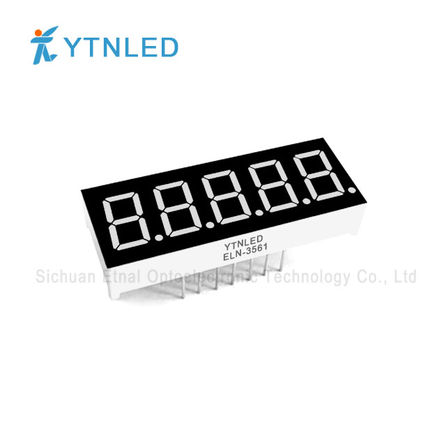 0.36inch Five digit led display Common Cathode Anode Red Orange Yellow Olivine Emerald Blue White color ELN-3561AS,BS,AG,BG,AO,BO,AY,BY,AGG,BGG,AB,BB,AW,BW