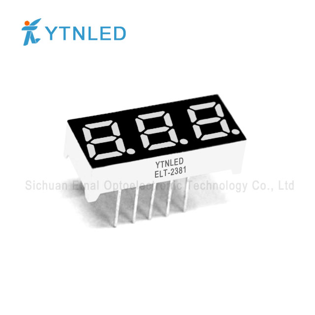 0.28inch Three digit led display Common Cathode Anode Red Orange Yellow Olivine Emerald Blue White color ELT-2381AS,BS,AG,BG,AO,BO,AY,BY,AGG,BGG,AB,BB,AW,BW