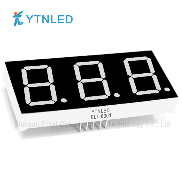 0.8inch Three digit led display Common Cathode Anode Red Orange Yellow Olivine Emerald Blue White color ELT-8301AS,BS,AG,BG,AO,BO,AY,BY,AGG,BGG,AB,BB,AW,BW