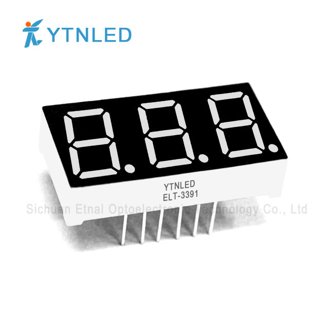 0.39inch Three digit led display Common Cathode Anode Red Orange Yellow Olivine Emerald Blue White color ELT-3391AS,BS,AG,BG,AO,BO,AY,BY,AGG,BGG,AB,BB,AW,BW