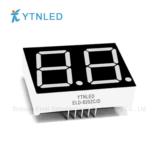 0.8inch Dual digit led display Common Cathode Anode Red Orange Yellow Olivine Emerald Blue White color ELD-8202CS,DS,CG,DG,CO,DO,CY,DY,CGG,DGG,CB,DB,CW,DW